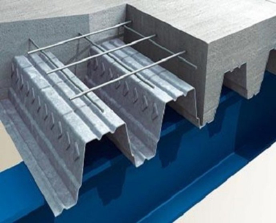 How thick should the cement be on the steel deck?