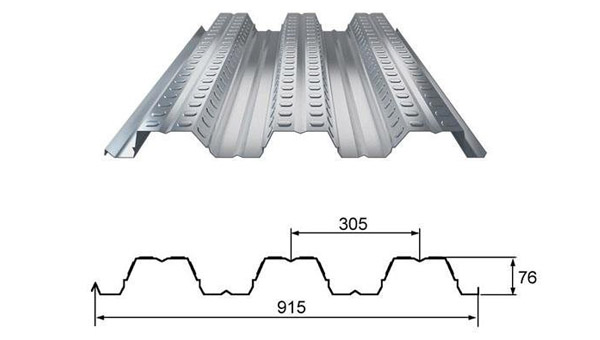 Detailed parameters of the YX76-305-915 type steel decking